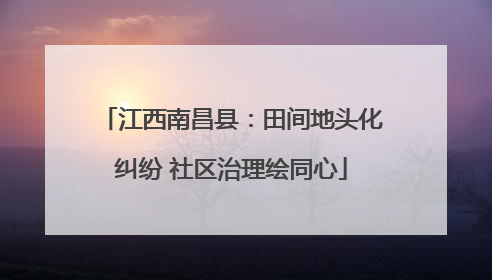 江西南昌县：田间地头化纠纷 社区治理绘同心